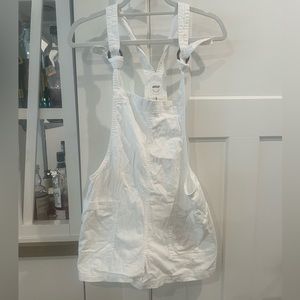 Aerie White Short Overalls